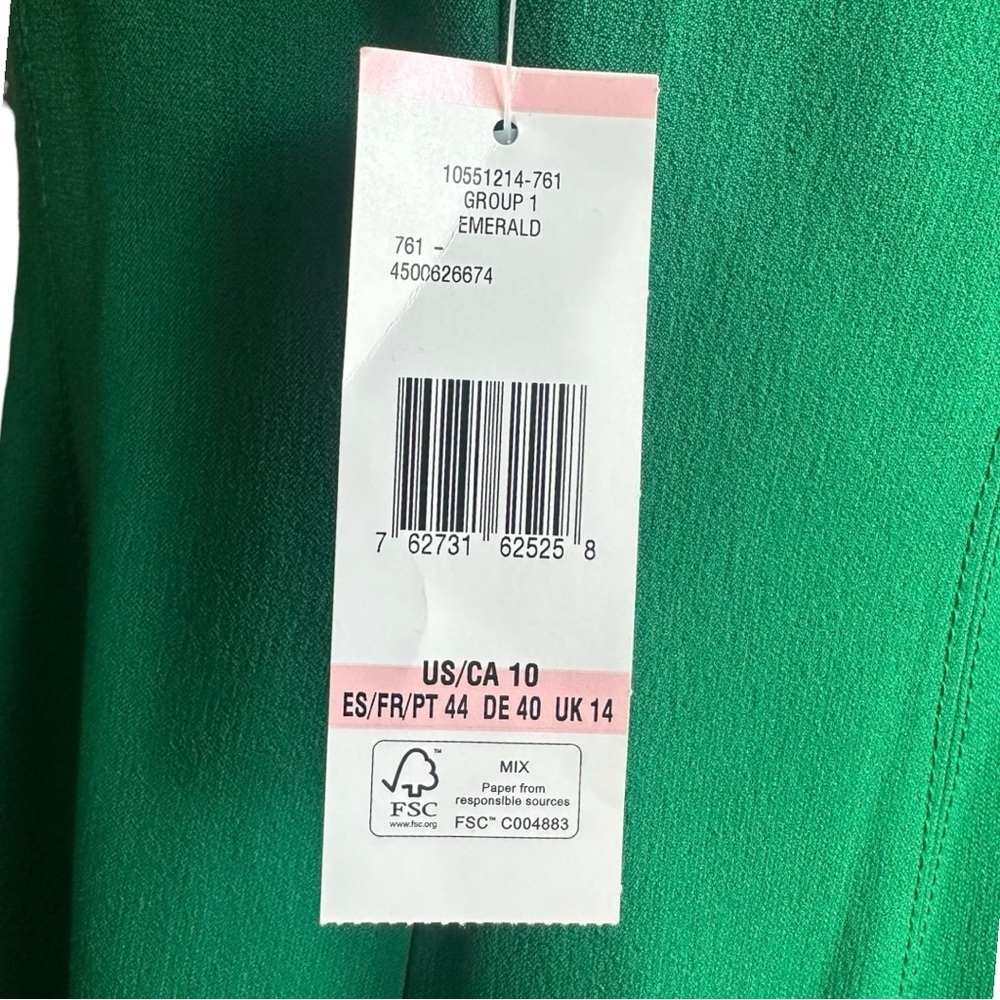 Jones New York Emerald Green Classic Sleeveless Sheath Dress Size 10 NWT - Picture 6 of 9